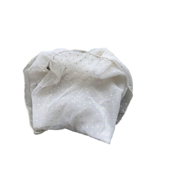 Accessories - Chiffon Polka Swiss Dot Square Scarf Size One Neck Wrap White Lightweight NEW